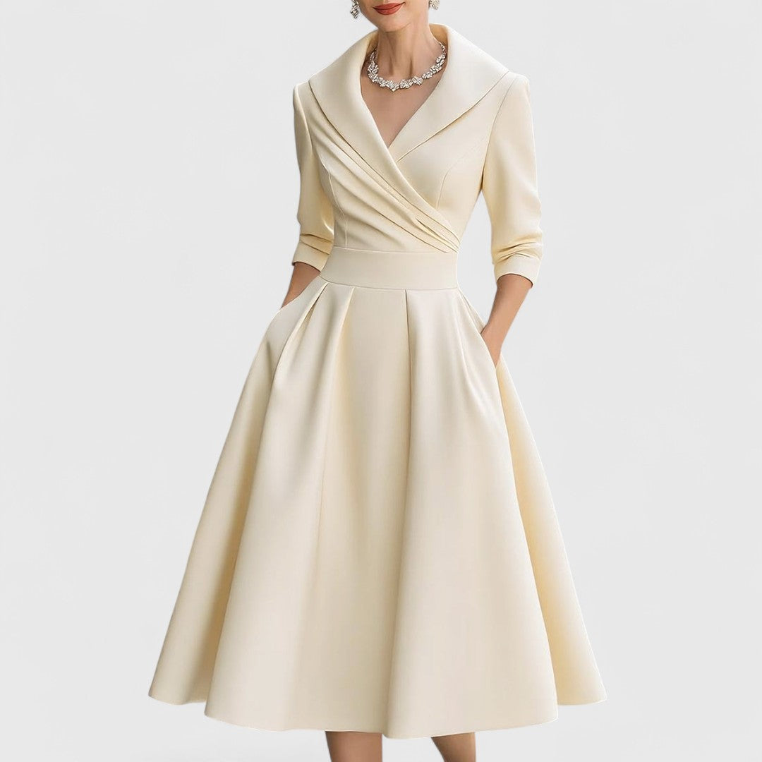 Rosalie | Elegante midi-jurk met subtiele glans