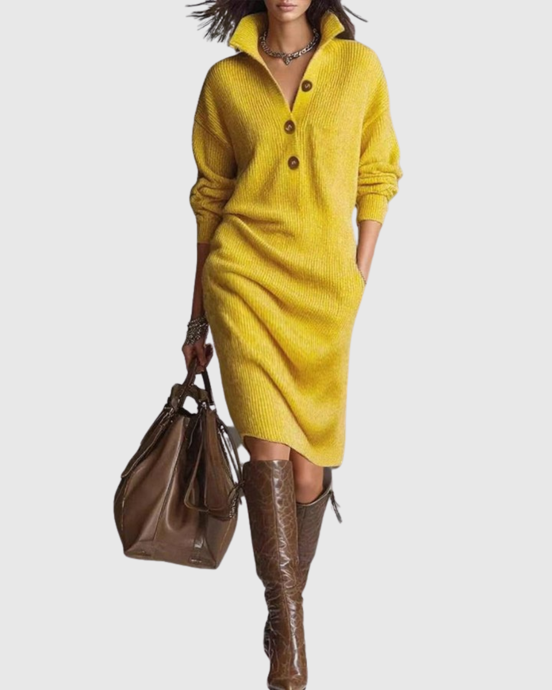 Vivienne | Elegante knit midi-jurk met flatterende pasvorm
