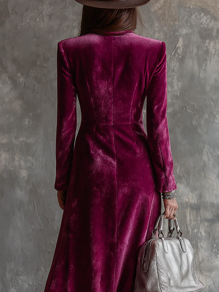 Vivienne | Luxe fluwelen blazerjurk met knopen