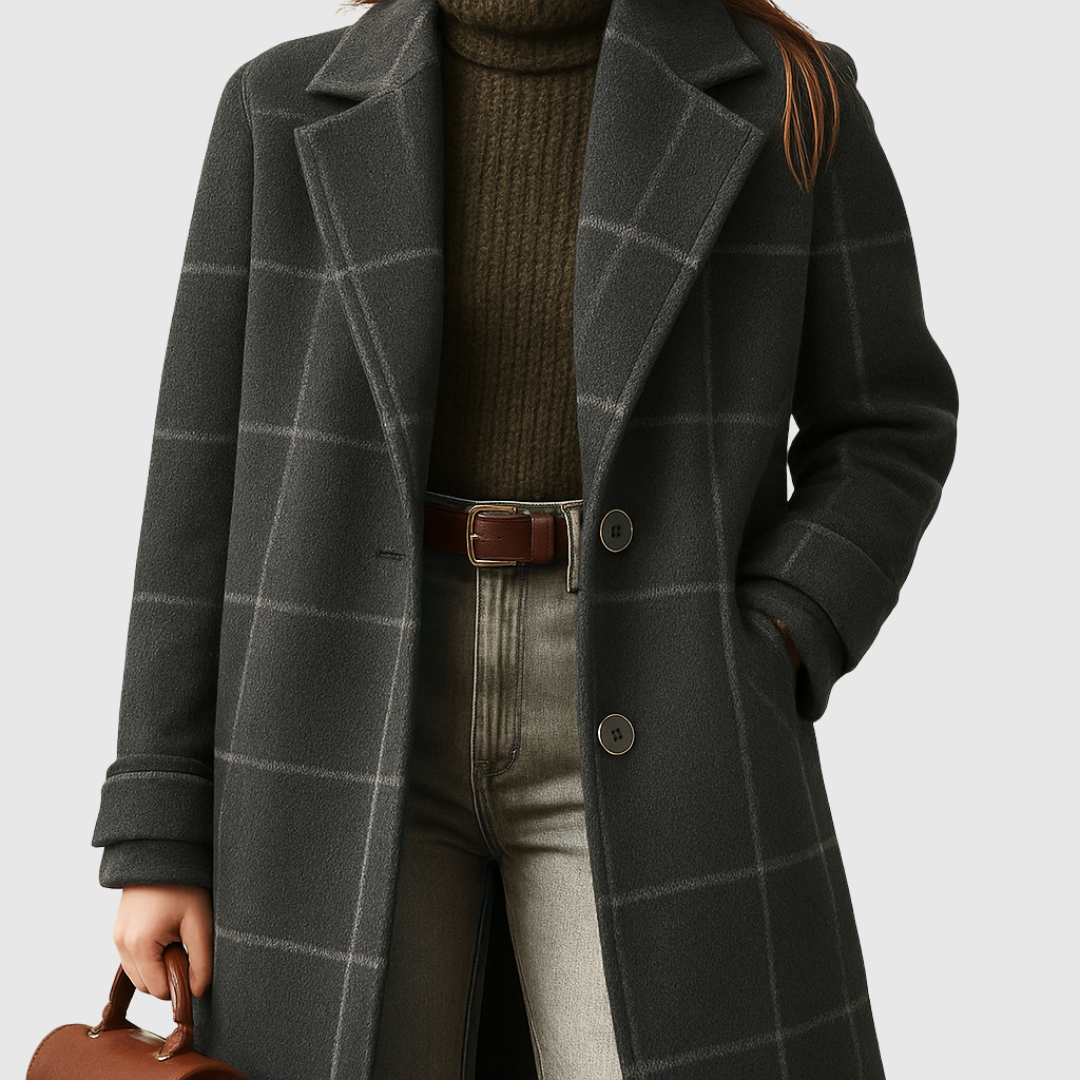 Fiona – Klassieke Ruiten Wintermantel