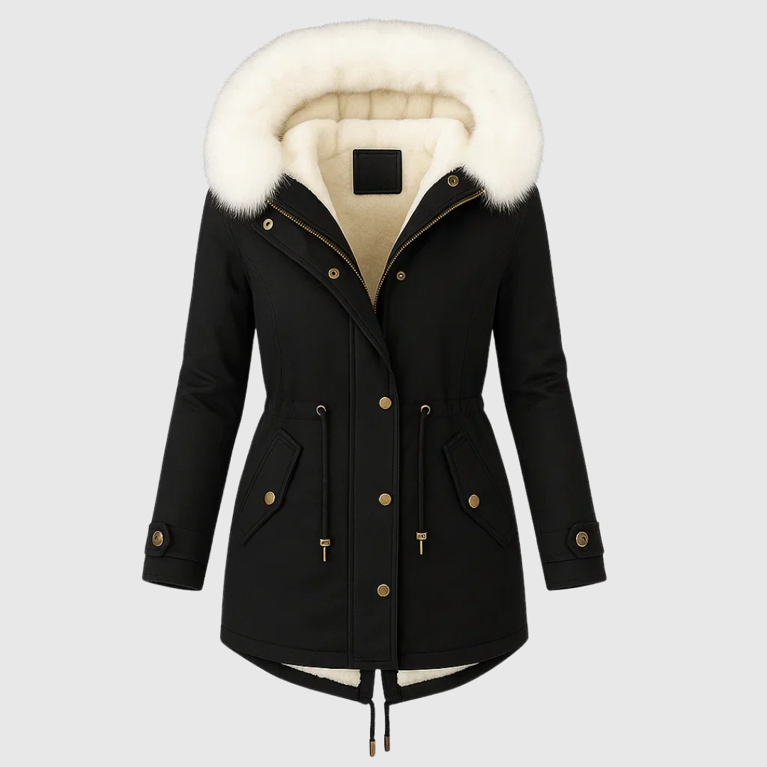 Marie | Luxe warme winterjas met zachte bontvoering