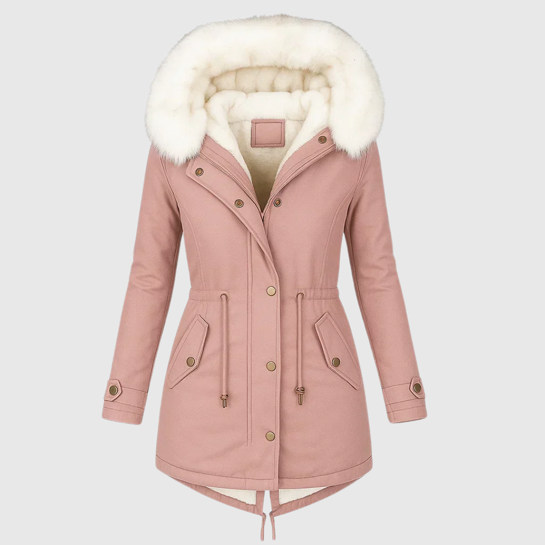 Marie | Luxe warme winterjas met zachte bontvoering