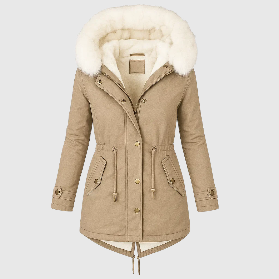 Marie | Luxe warme winterjas met zachte bontvoering